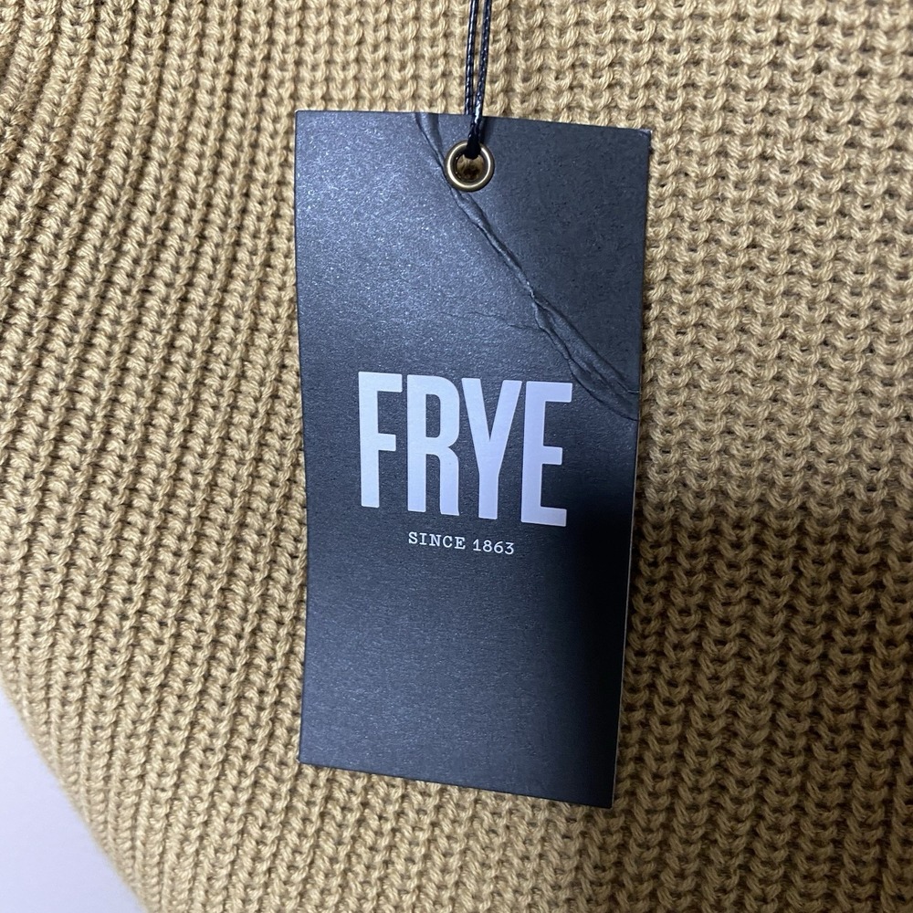 Frye Cable Knit Tan Tank Top Women's Size M V Neck Adjustable Strap - Picture 9 of 11